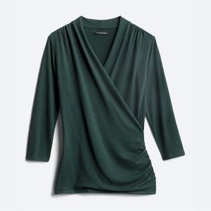 41 Hawthorn Henri Surplice Wrap Ruched Knit Top